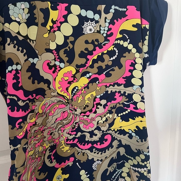 Closet Blue Graphic Print Satin Effect Mini Dress Size 10 US/ 14 UK - Picture 4 of 9